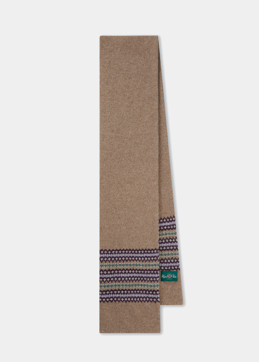 Imogen Ladies Knitted Wool Beret, Gloves and Scarf Set In Pecan