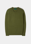 Lenzie Men's Lambswool Jumper In Green Bean
