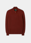 Sutherland Lambswool 1/4 Zip Jumper in Sienna