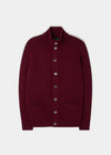 Landford Men's Lambswool Buttoned Jumper In Bordeaux - Regular Fit