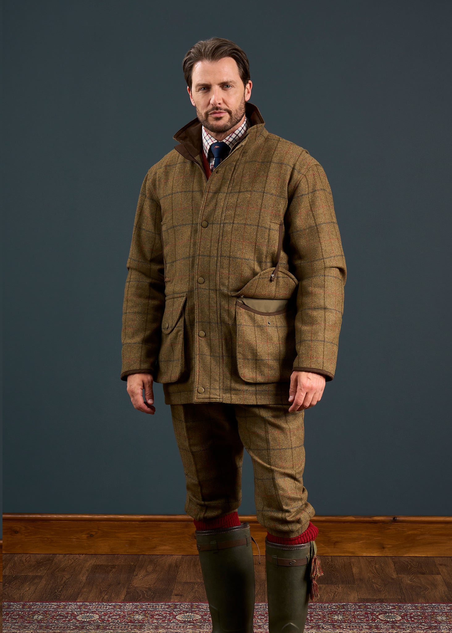 Combrook Men's Tweed Shooting Field Coat In Thyme
