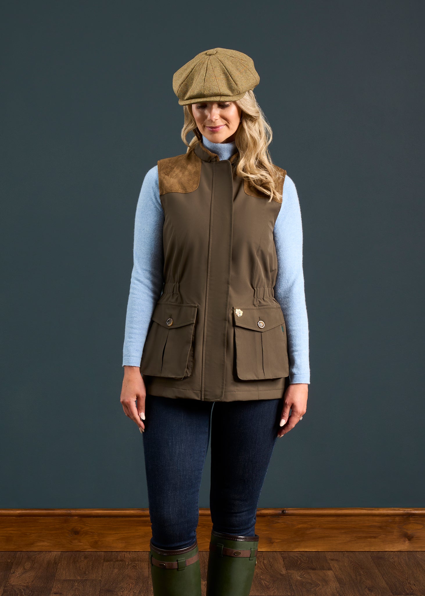 Lockwood Ladies Shooting Waistcoat In Olive