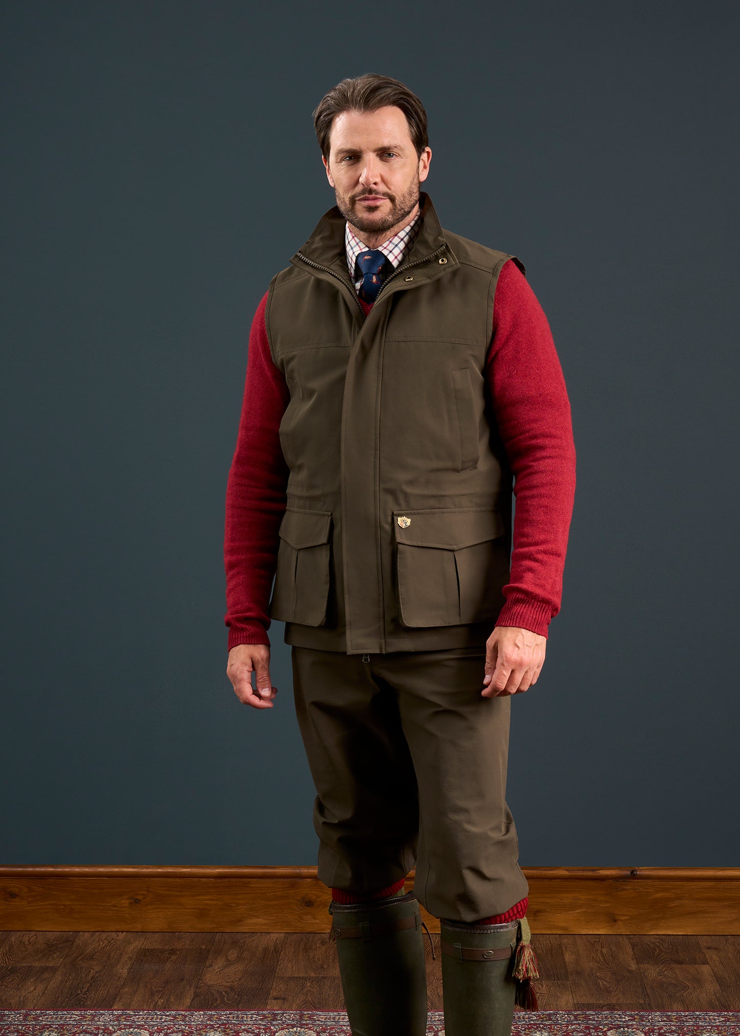 Lockwood Men's Shooting Waistcoat In Olive