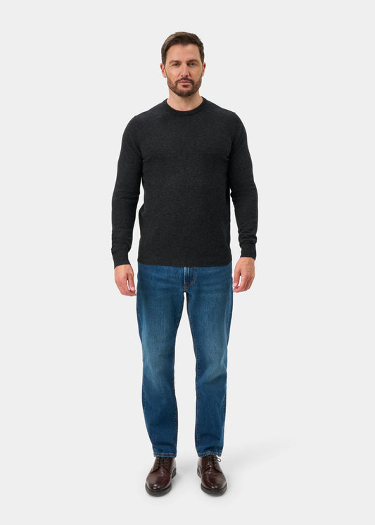 Melfort Cashmere Jumper in Charcoal - Regular Fit