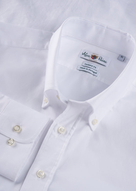 Men's Cotton Long Sleeve Shirt in White
