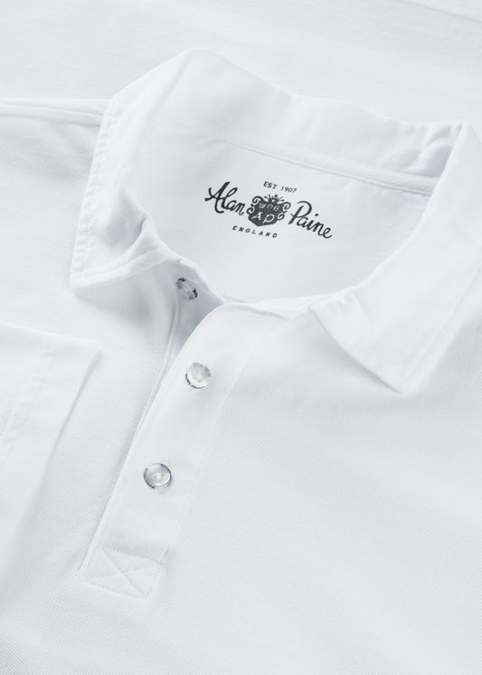 Men's Pique Cotton Polo Shirt in White