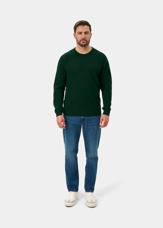 Dorset Men's Lambswool Jumper in Tartan Green - Classic Fit