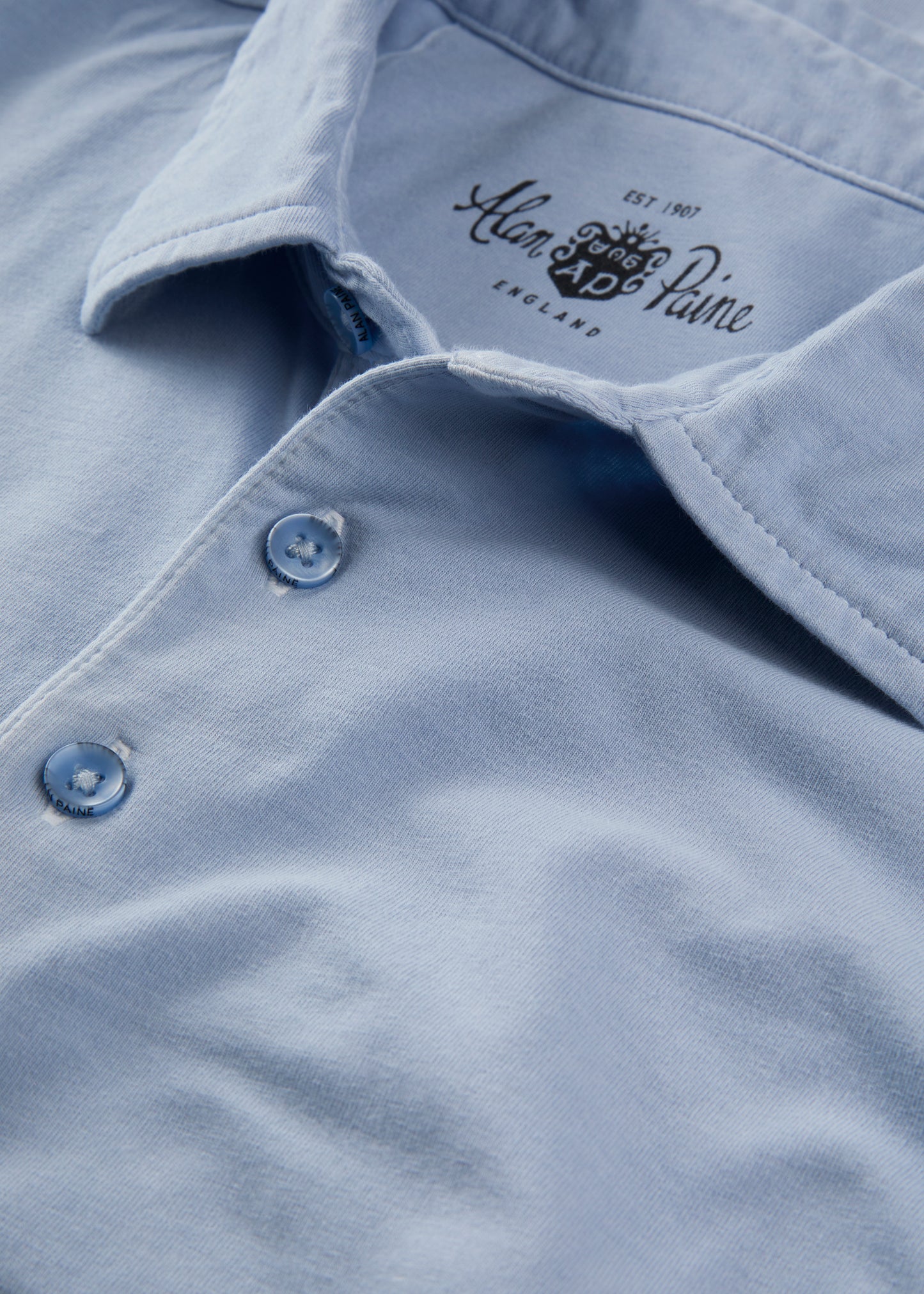 Men's Pique Cotton Polo Shirt in Light Blue