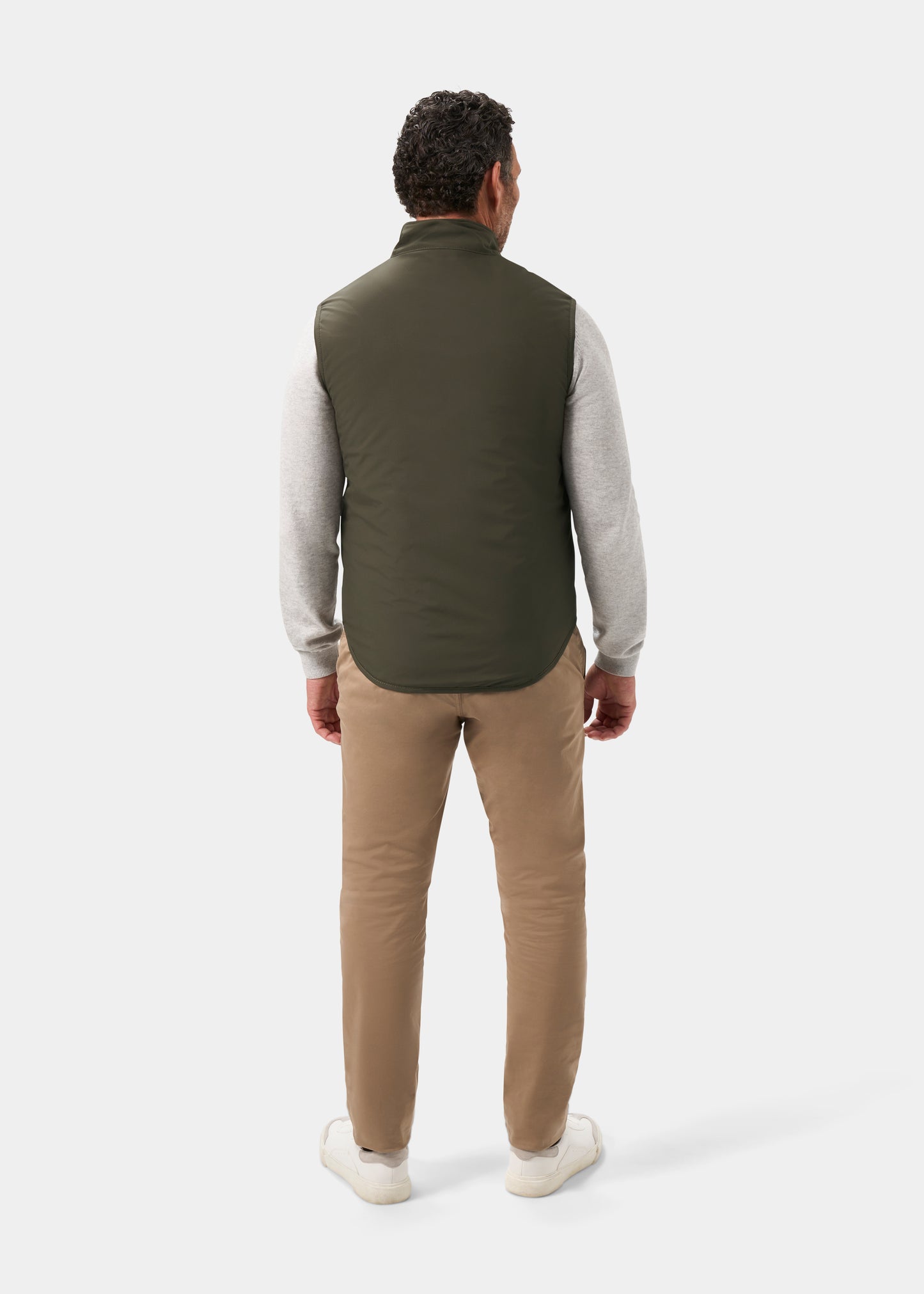 Men's Polyester Reversible Gilet in Green and Orange