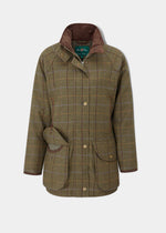 Combrook Ladies Tweed Shooting Coat In Hazel