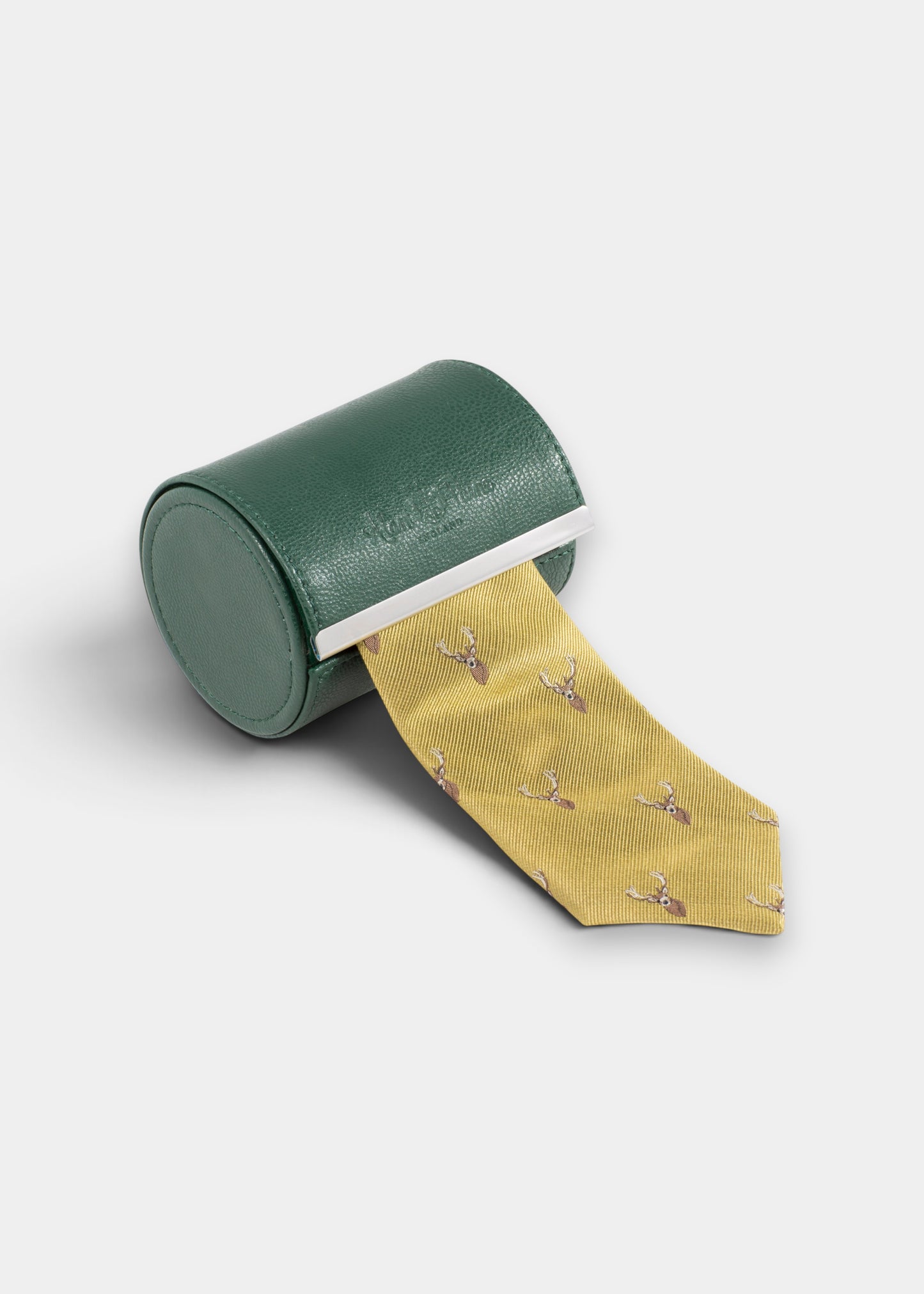 Ripon Silk Country Tie In Gold - Deer Design
