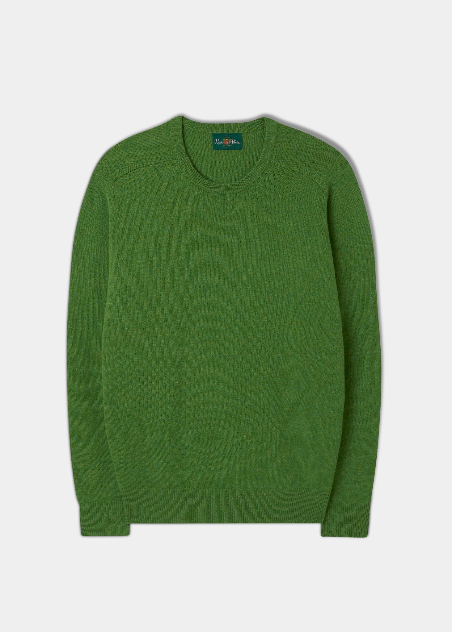 Men's Lambswool Crew Neck Jumper in Green