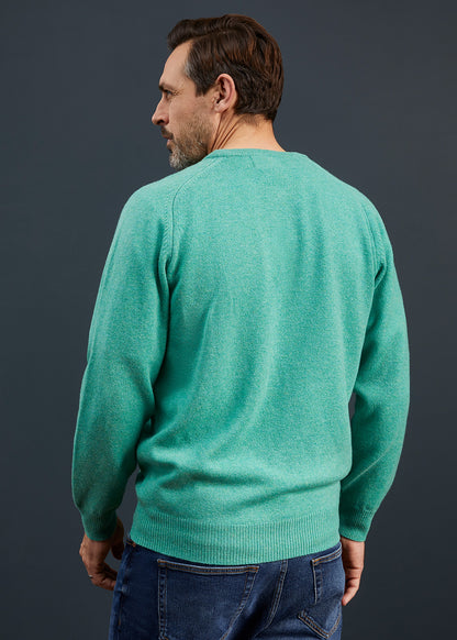 Men's Lambswool Crew Neck Jumper in Munsell Green