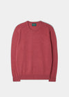Men's Lambswool Crew Neck Jumper in Rouge