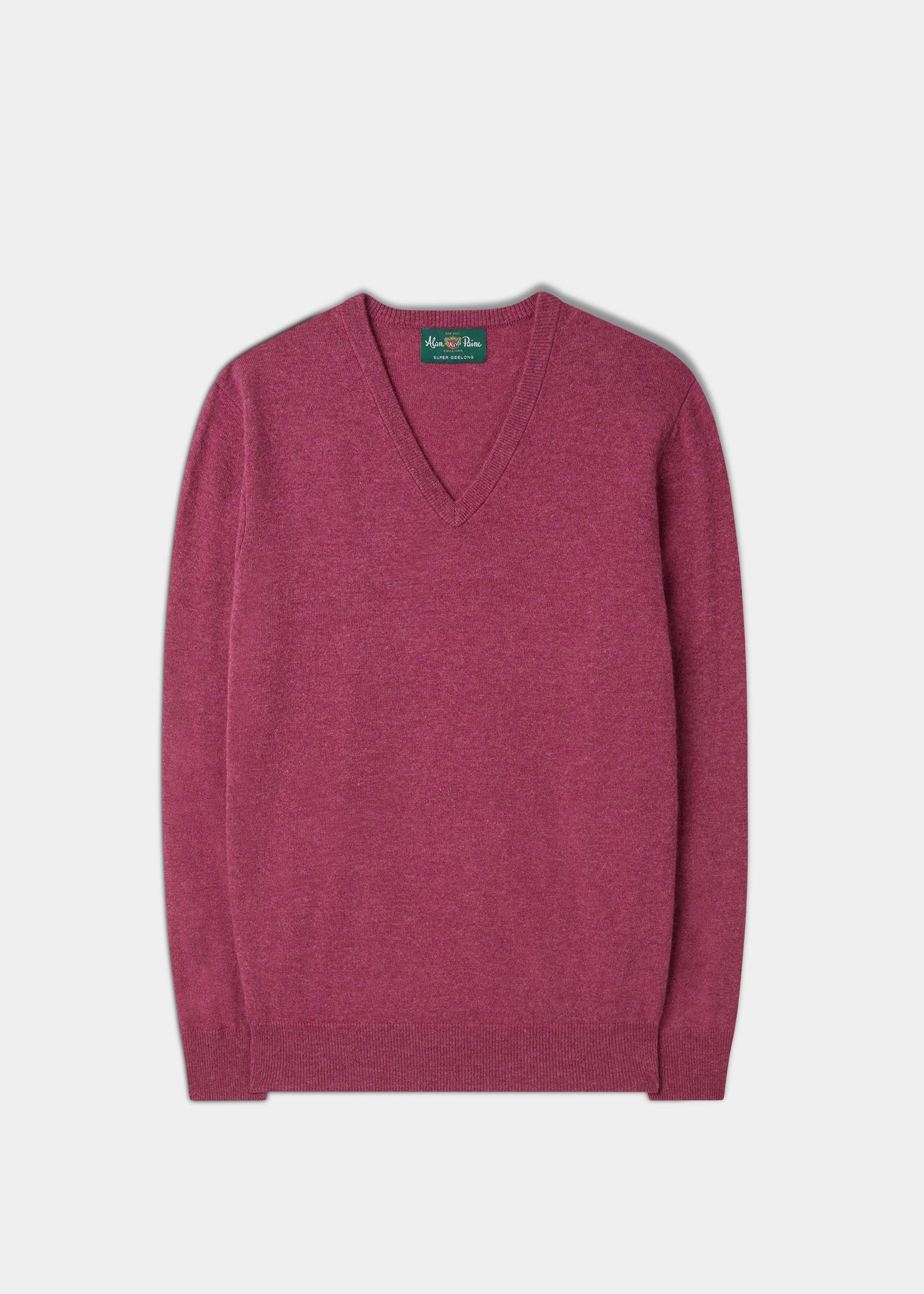 Men's Geelong Lambswool Vee Neck Jumper in Vegas