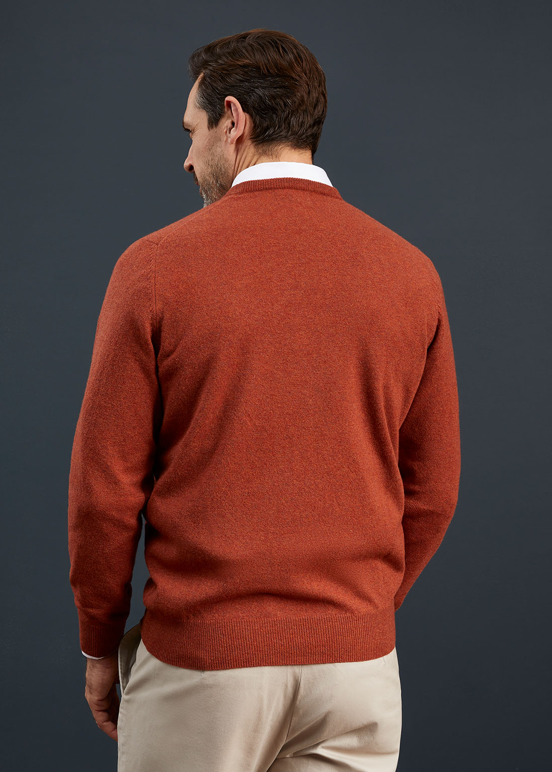 Men's Geelong Lambswool Crew Neck Jumper In Tiger