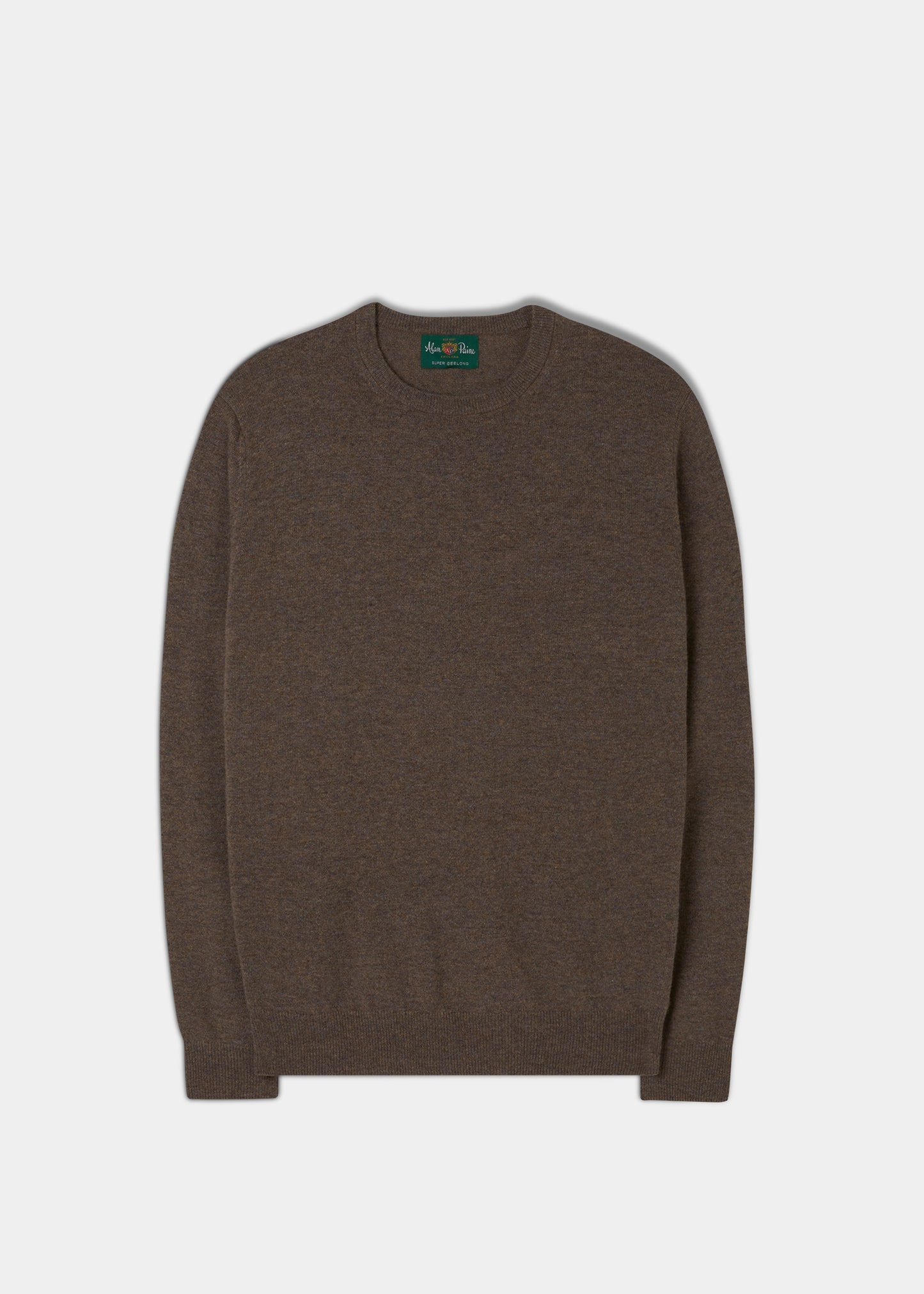 Men's Geelong Lambswool Crew Neck Jumper In Tobacco