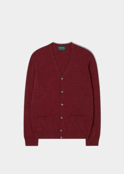 Men's Geelong Lambswool Cardigan in Redwood