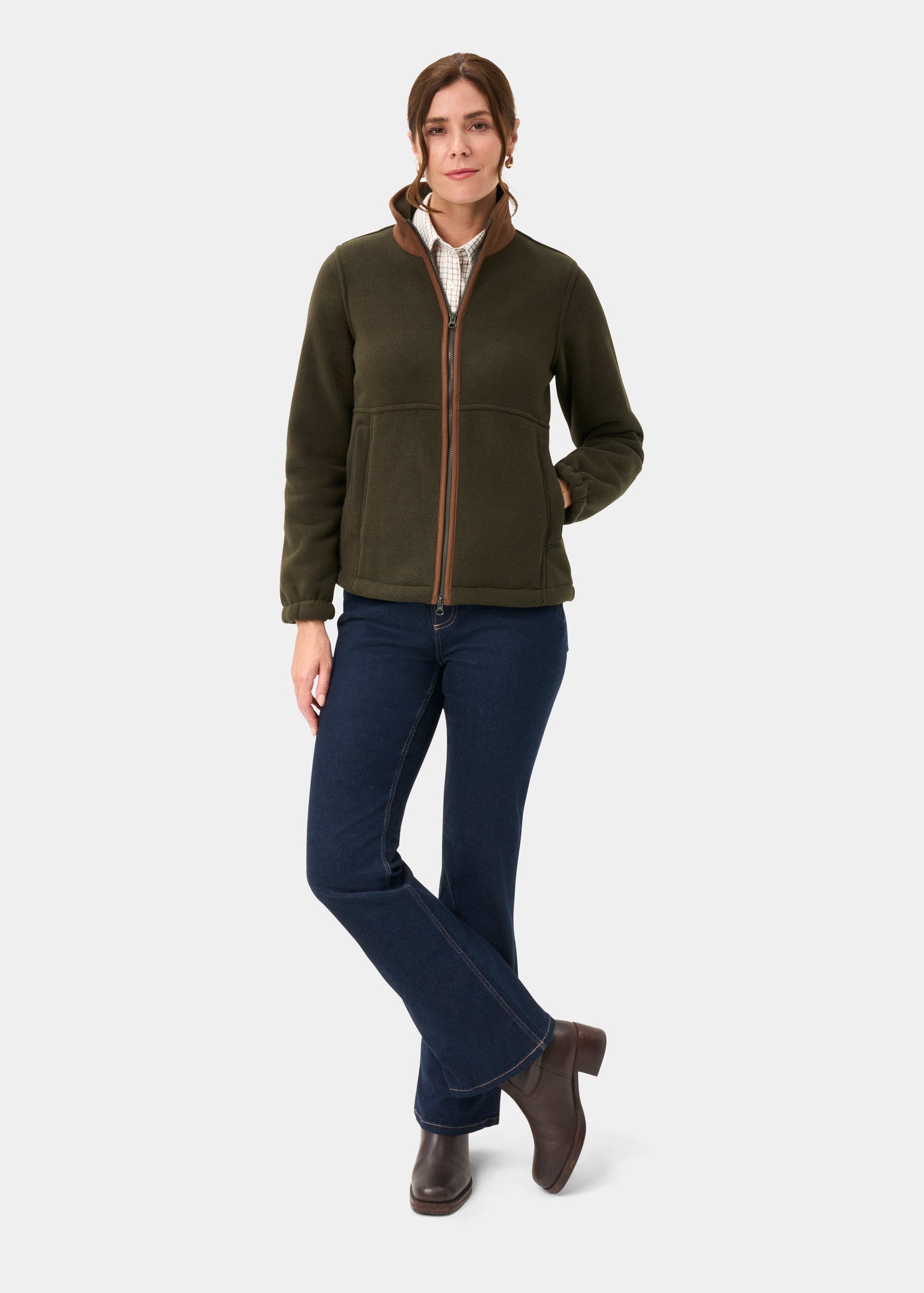 Aylsham Ladies Fleece Jacket In Green - Regular Fit