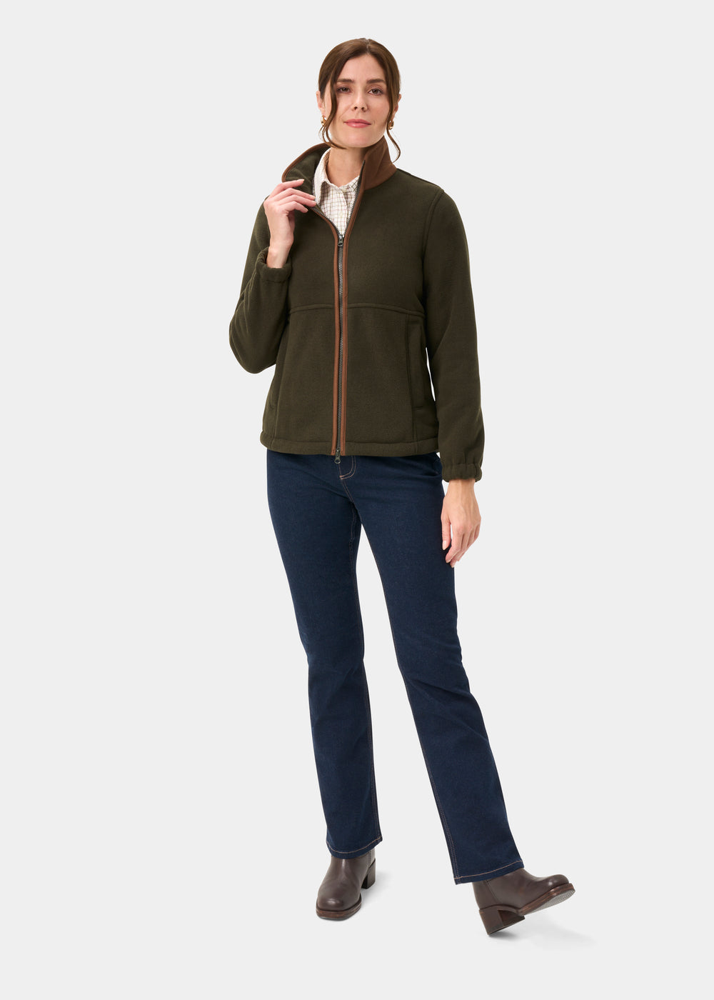 Aylsham Ladies Fleece Jacket In Green - Regular Fit