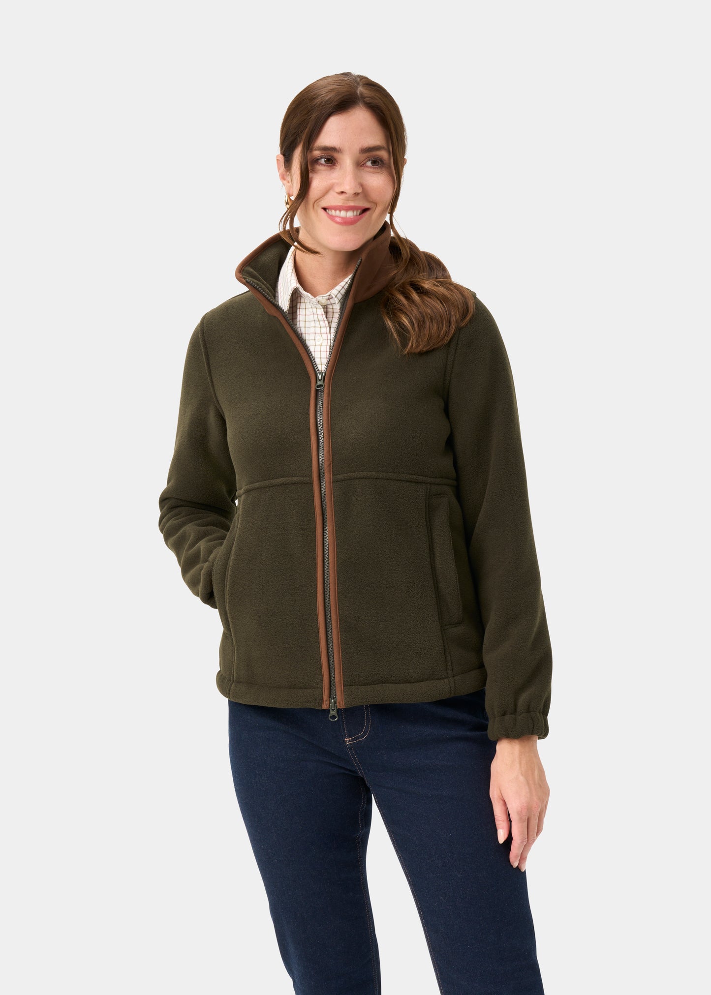 Aylsham Ladies Fleece Jacket In Green - Regular Fit