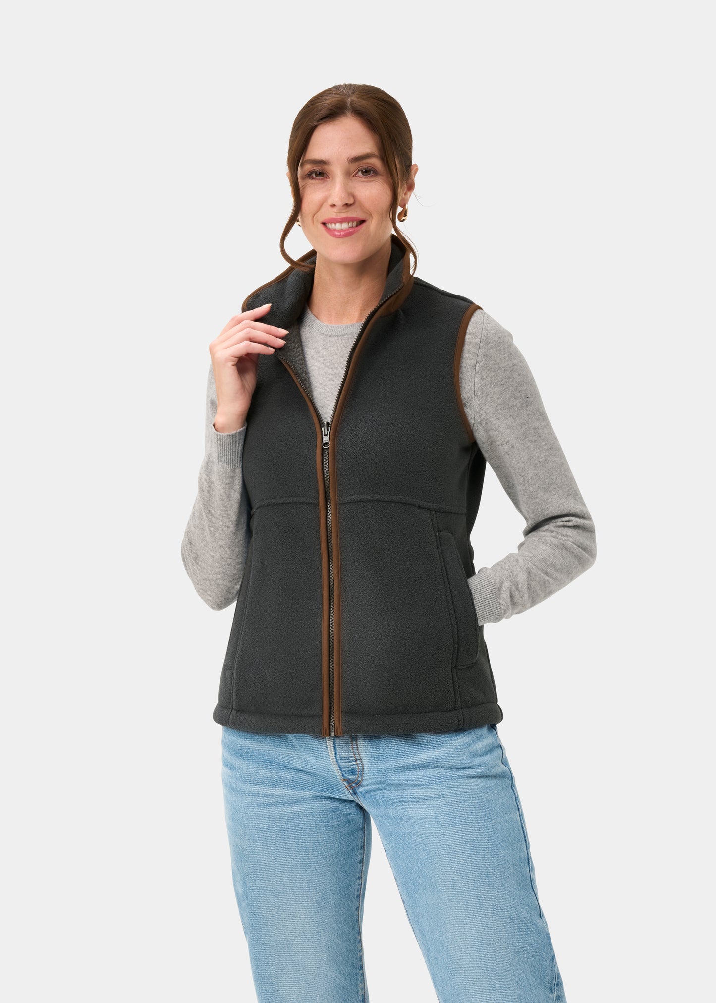 Aylsham Ladies Fleece Gilet In Gunmetal - Regular Fit