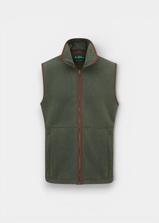 Aylsham Men's Fleece Gilet In Cedar Green - Regular Fit