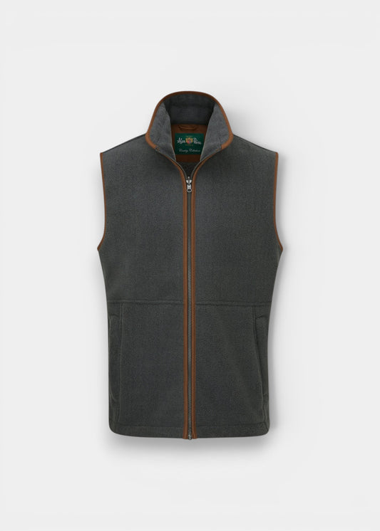 Aylsham Men's Fleece Gilet In Gunmetal - Regular Fit