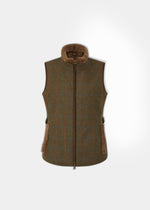 Combrook Ladies Tweed Gilet In Willow