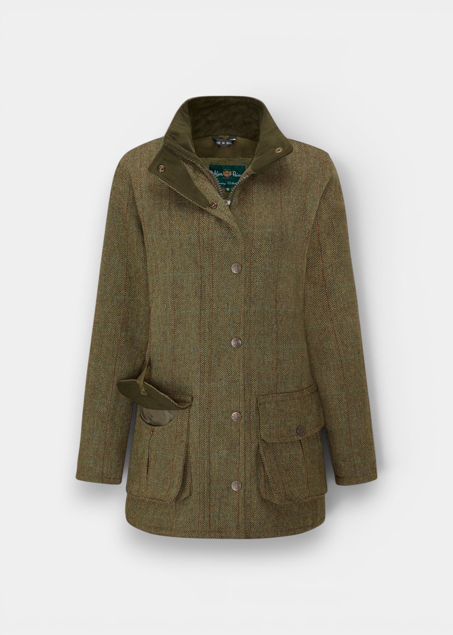 Rutland Ladies Tweed Waterproof Shooting Coat In Hemp