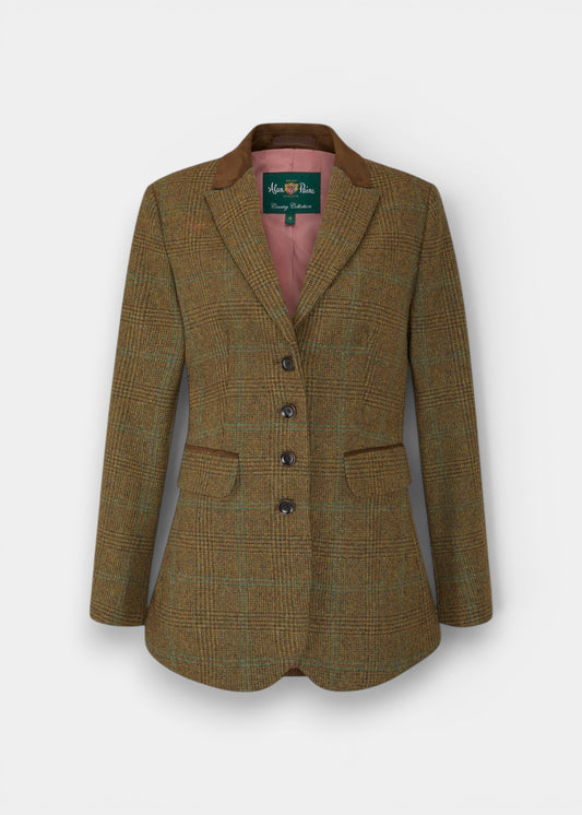 Surrey Ladies Tweed Water Repellent Blazer in Marsh  -  Regular Fit