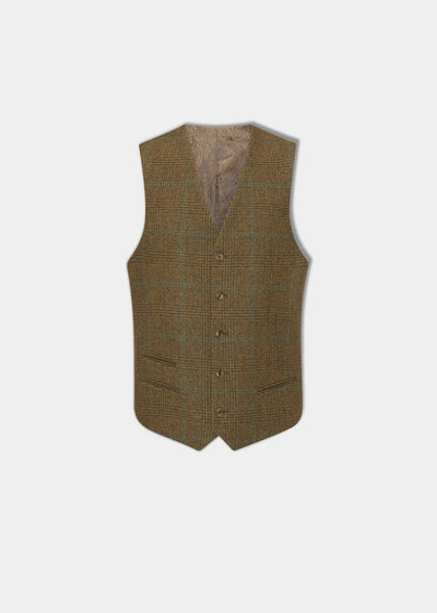 Surrey Men's Tweed Lined Country Waistcoat In Marsh - Regular Fit