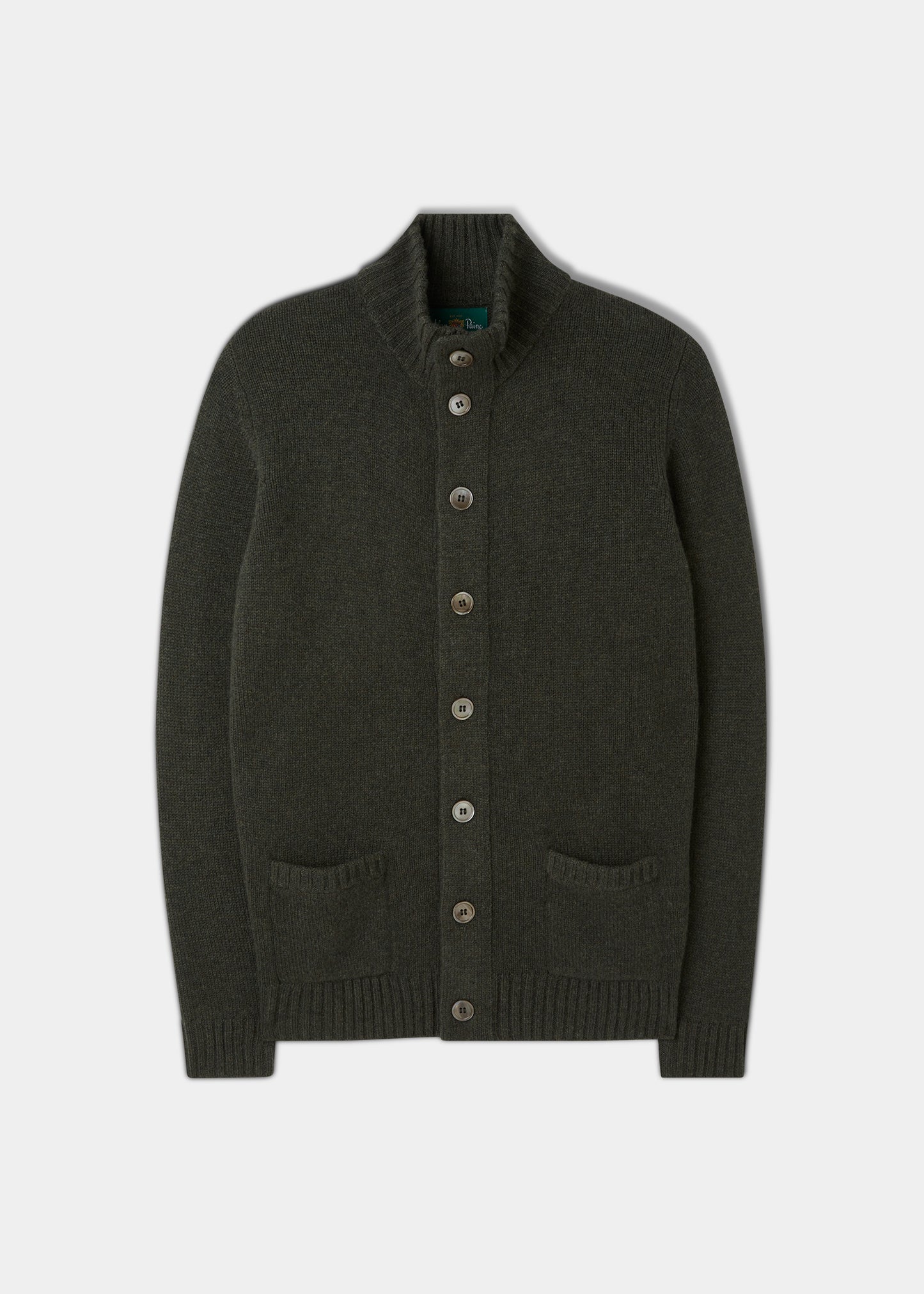Landford Men's Lambswool Buttoned Jumper In Seaweed