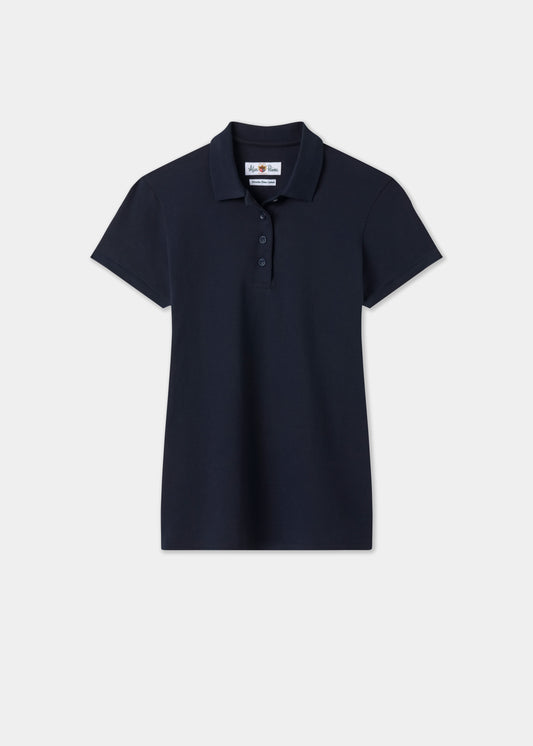 Ladies Cotton Pique Polo Shirt in Navy