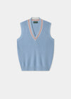 Ladies Cotton Cricket Slipover In Steel Blue Mix