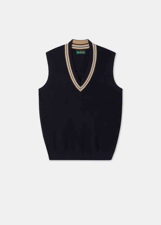 Ladies Cotton Cricket Slipover In Navy