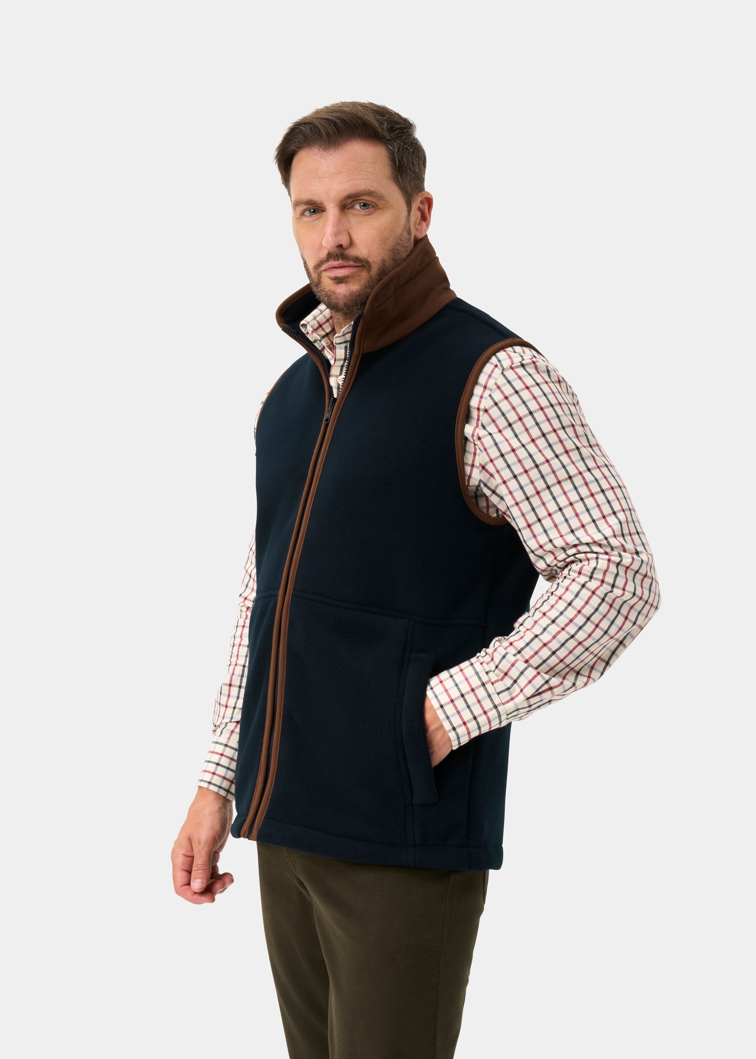 Aylsham Men's Fleece Waistcoat In Dark Navy – Alan Paine