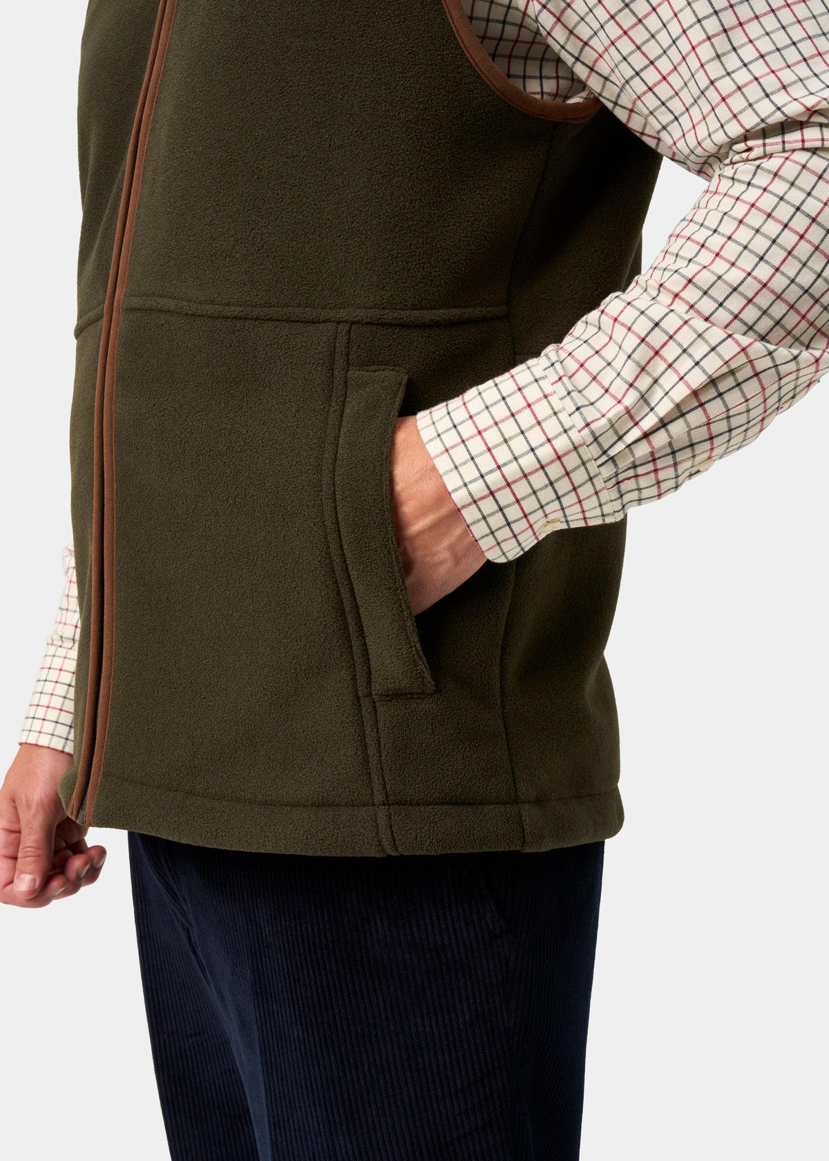 Aylsham Men's Fleece Gilet In Green - Regular Fit