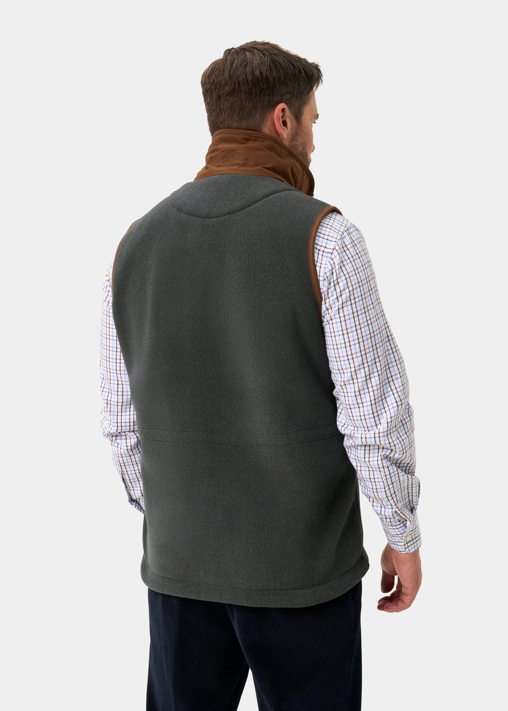 Aylsham Men's Fleece Gilet In Gunmetal - Regular Fit