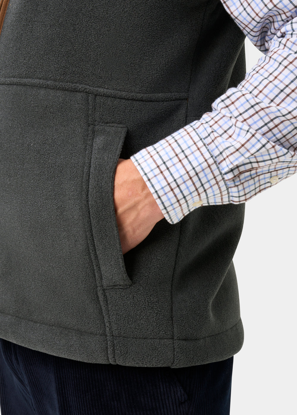 Aylsham Men's Fleece Gilet In Gunmetal - Regular Fit