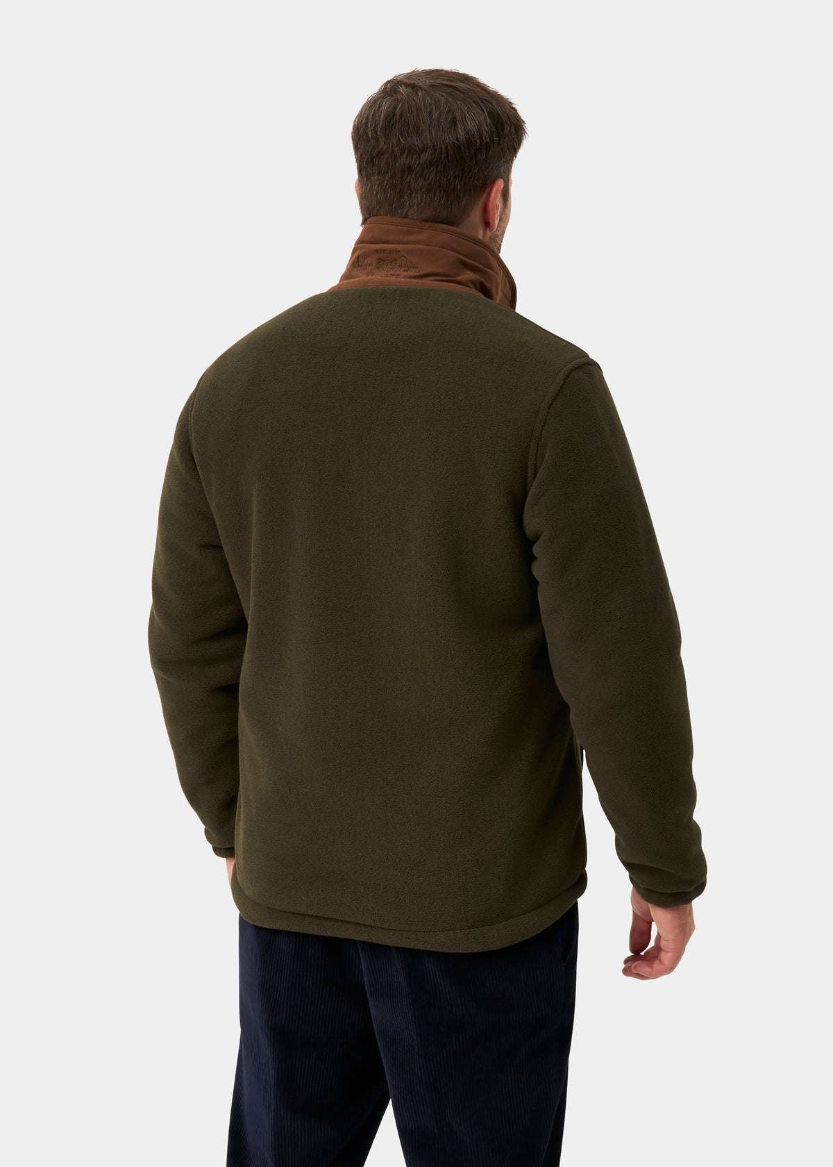 Aylsham Men's Fleece Windblock In Green - Regular Fit