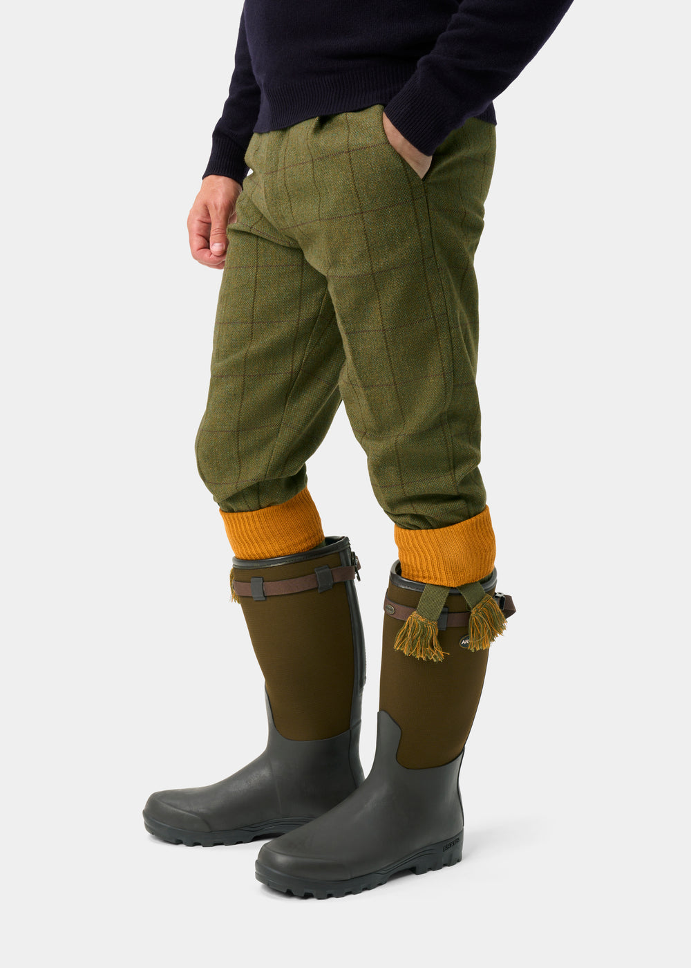 Rutland Men's Tweed Water Repellent Shooting Breeks in Lichen  -  Regular Fit