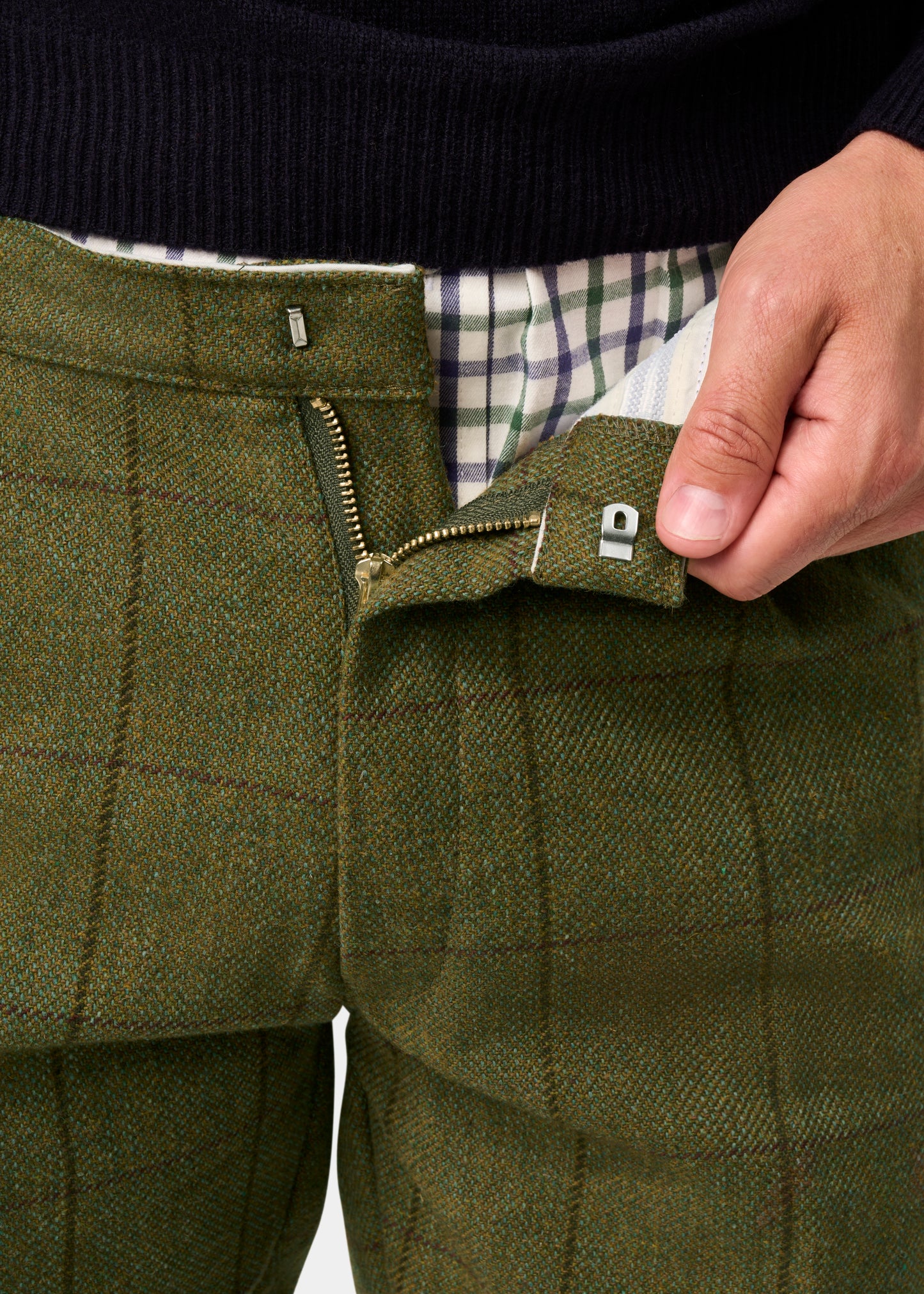 Rutland Men's Tweed Water Repellent Shooting Breeks in Lichen  -  Regular Fit