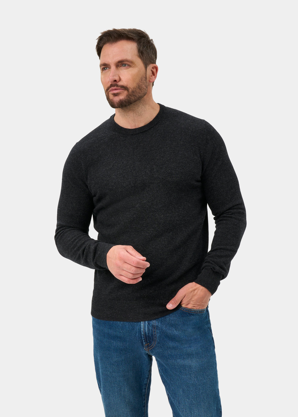 Melfort Cashmere Jumper in Charcoal - Regular Fit