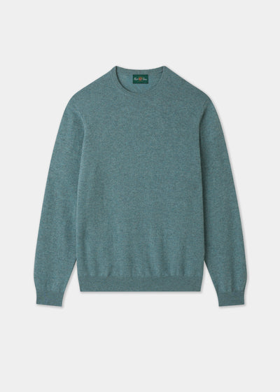 Men's Cashmere Crew Neck Jumper in Caspian