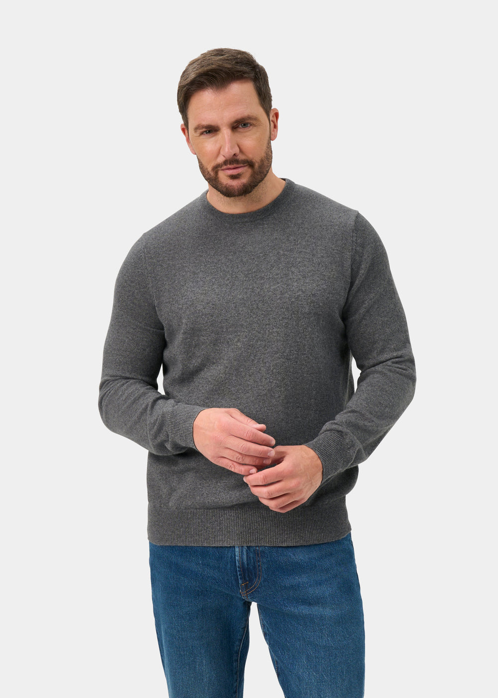 Melfort Pure Cashmere Crew Neck Jumper In Derby - Regular Fit