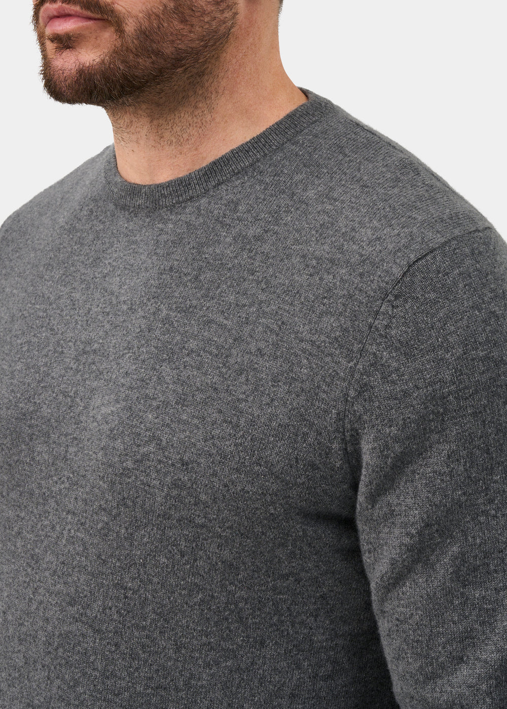 Melfort Pure Cashmere Crew Neck Jumper In Derby - Regular Fit