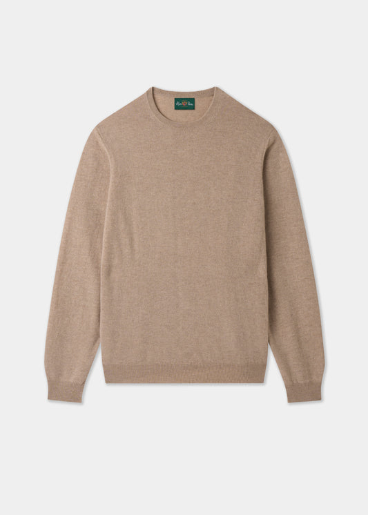 Men's Cashmere Crew Neck Jumper in Linen