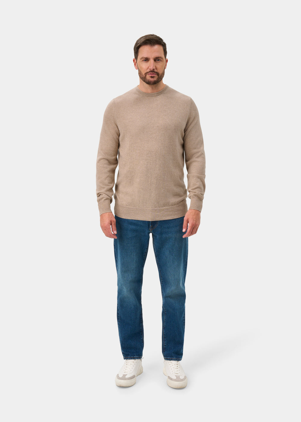 Melfort Cashmere Jumper in Linen - Regular Fit