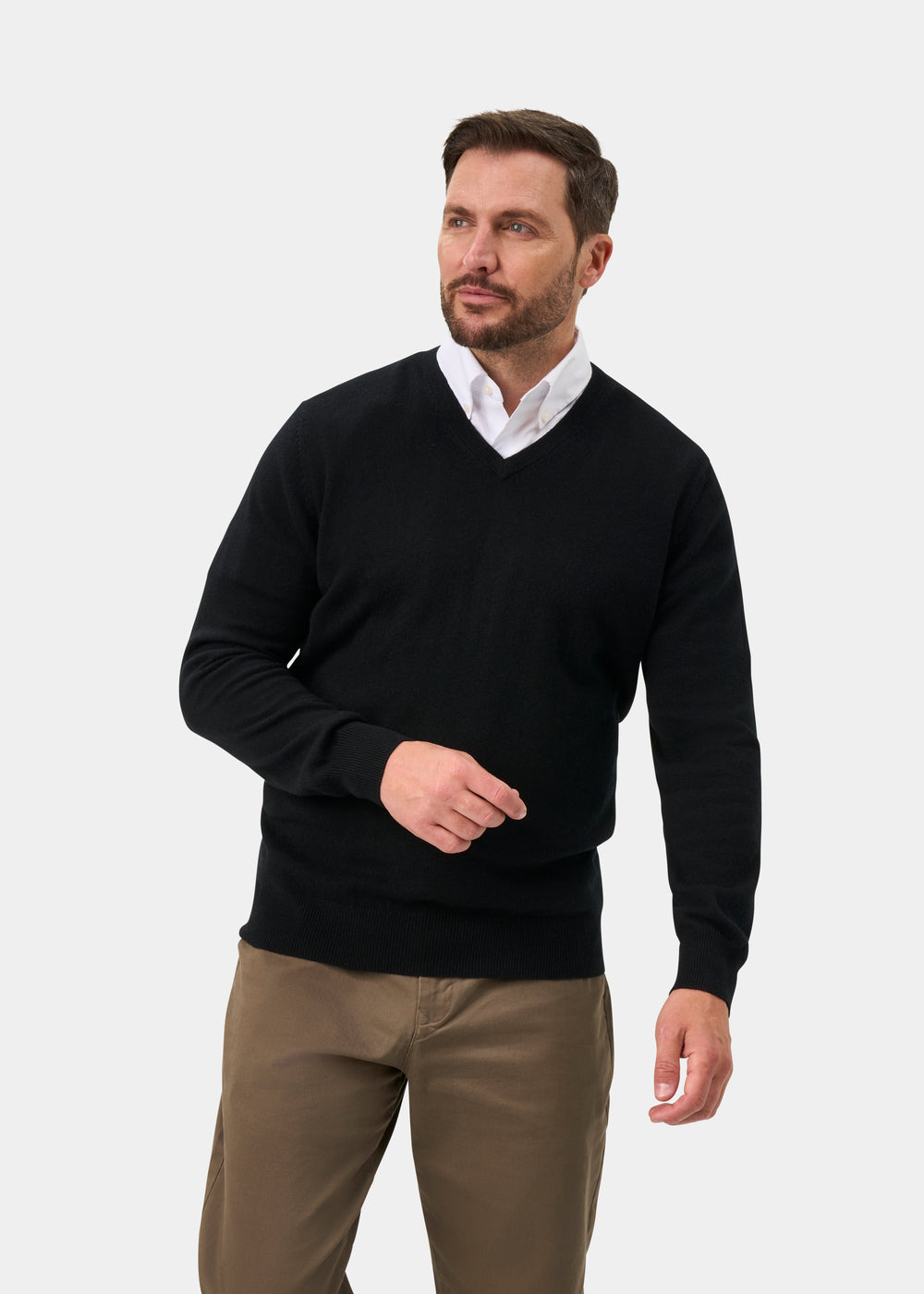 Haddington Cashmere Jumper in Black - Regular Fit